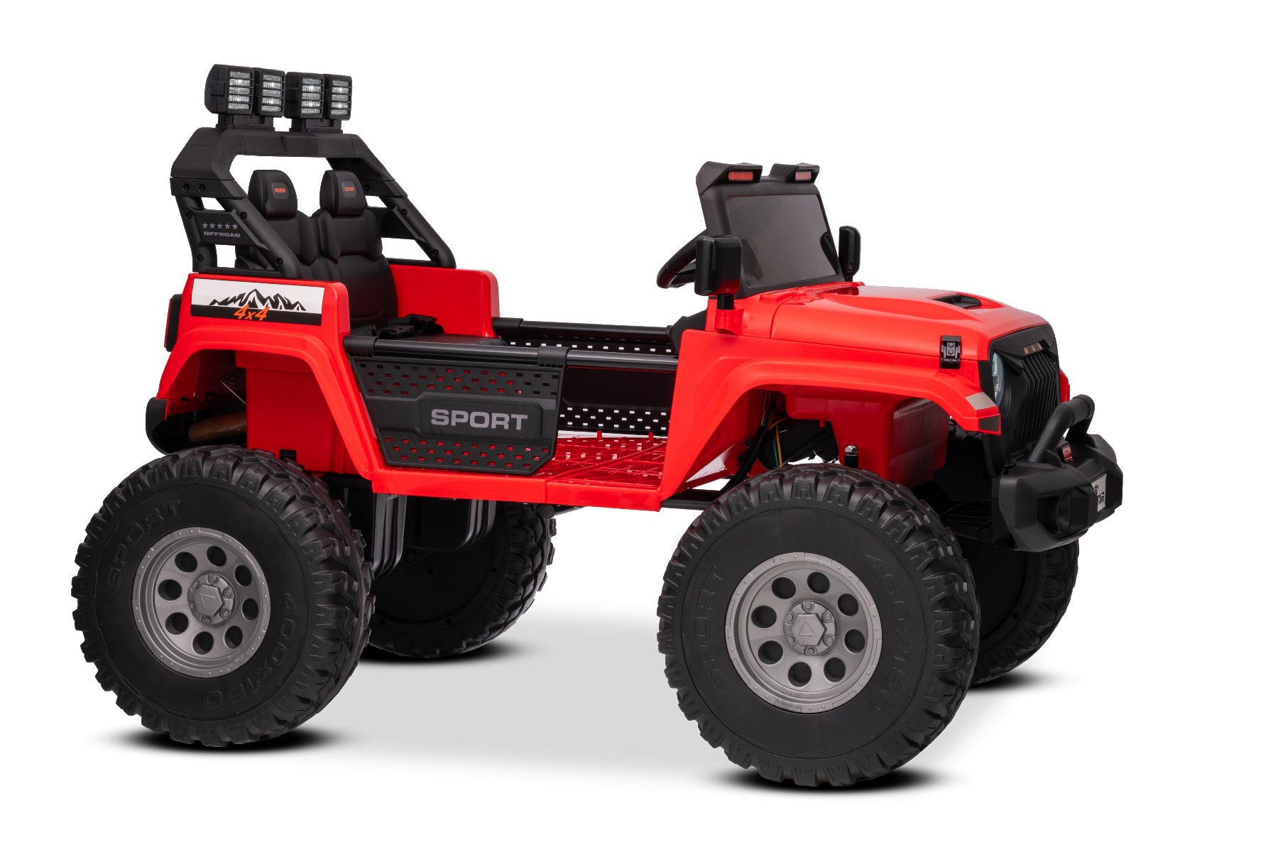 Maşinuţa electrica copii OFFRIDE 4x4² cu două locuri, 24V, roșu, player MP3 cu intrare USB/AUX, transmisie 4x4, baterie litiu, roți EVA cu suspensie, telecomandă, lumini LED - imagine 18