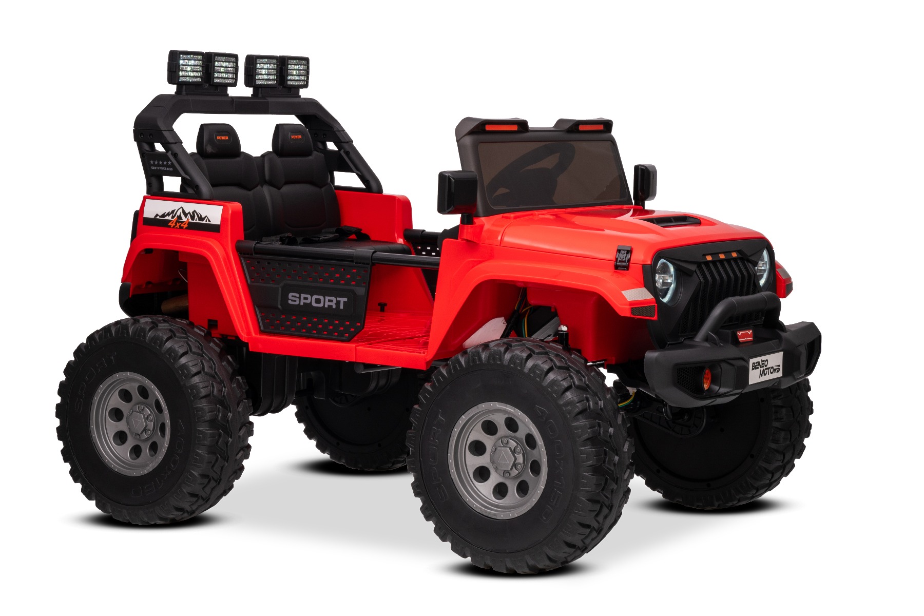 Maşinuţa electrica copii OFFRIDE 4x4² cu două locuri, 24V, roșu, player MP3 cu intrare USB/AUX, transmisie 4x4, baterie litiu, roți EVA cu suspensie, telecomandă, lumini LED - imagine 19