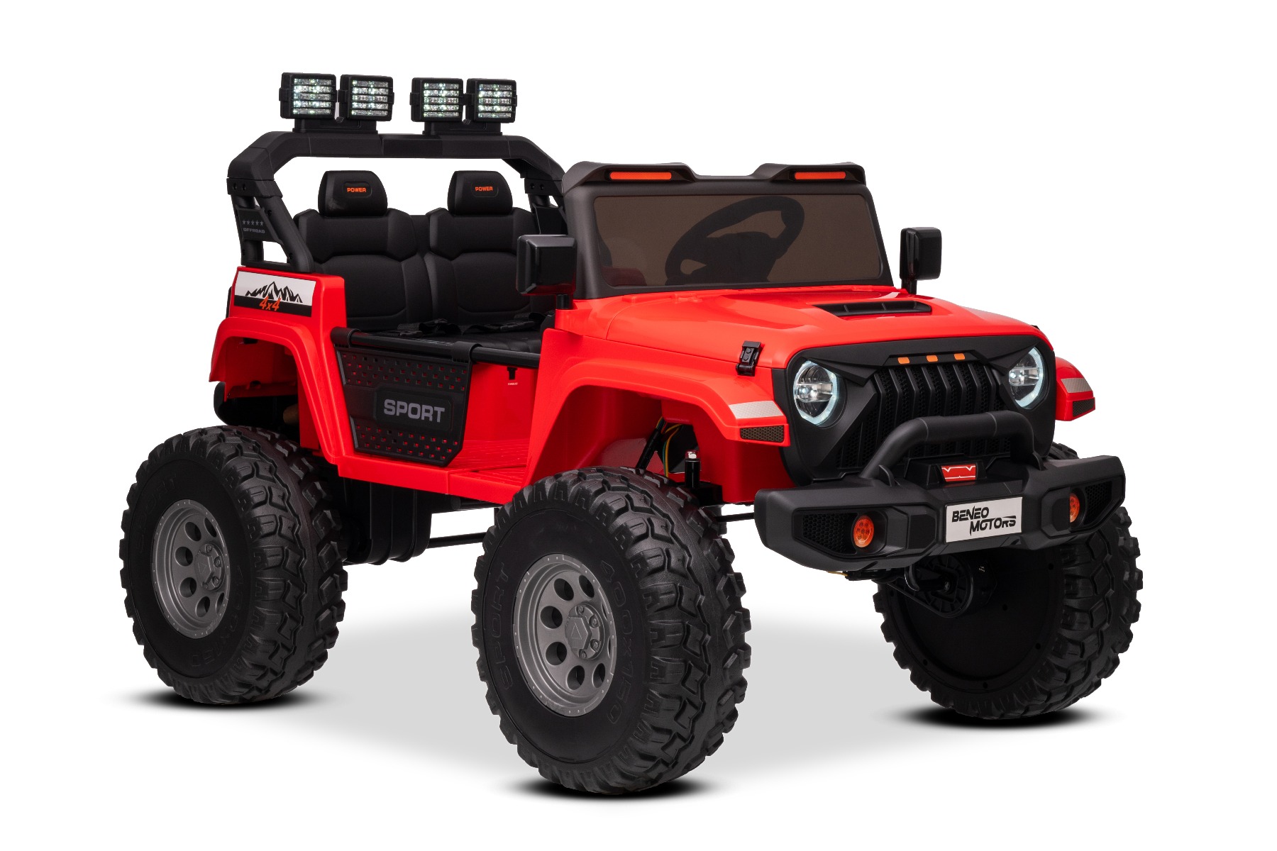 Maşinuţa electrica copii OFFRIDE 4x4² cu două locuri, 24V, roșu, player MP3 cu intrare USB/AUX, transmisie 4x4, baterie litiu, roți EVA cu suspensie, telecomandă, lumini LED - imagine 20