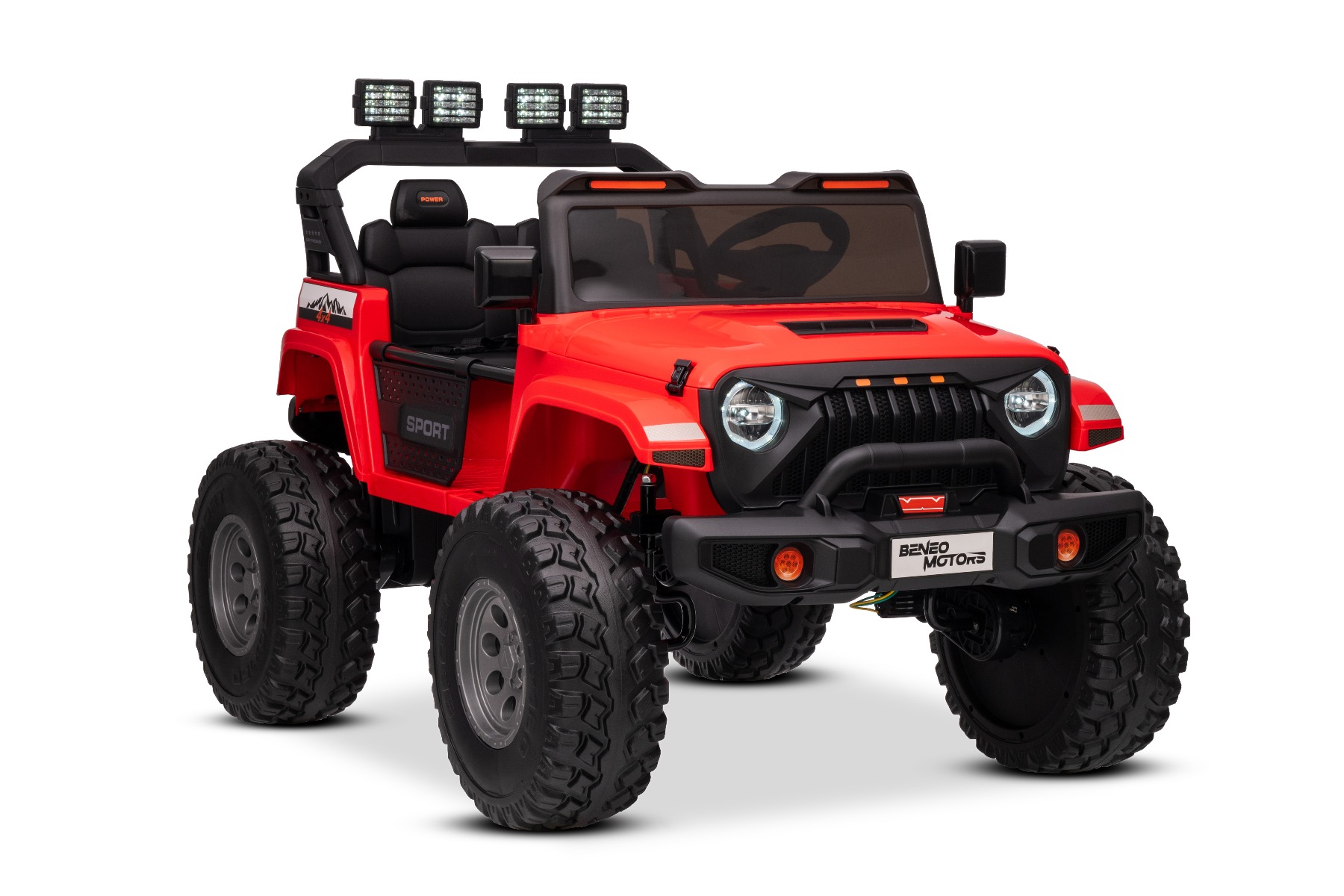 Maşinuţa electrica copii OFFRIDE 4x4² cu două locuri, 24V, roșu, player MP3 cu intrare USB/AUX, transmisie 4x4, baterie litiu, roți EVA cu suspensie, telecomandă, lumini LED - imagine 21