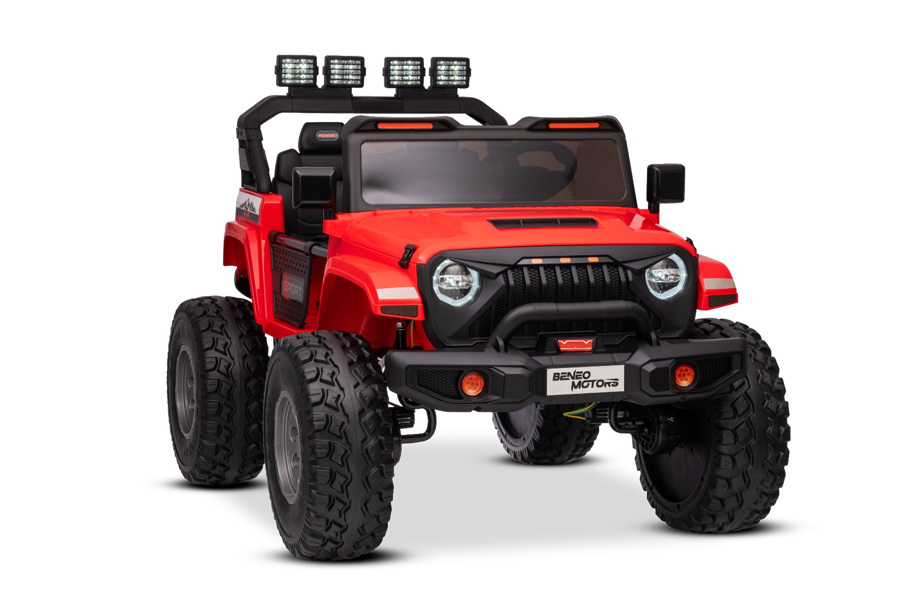 Maşinuţa electrica copii OFFRIDE 4x4² cu două locuri, 24V, roșu, player MP3 cu intrare USB/AUX, transmisie 4x4, baterie litiu, roți EVA cu suspensie, telecomandă, lumini LED - imagine 22