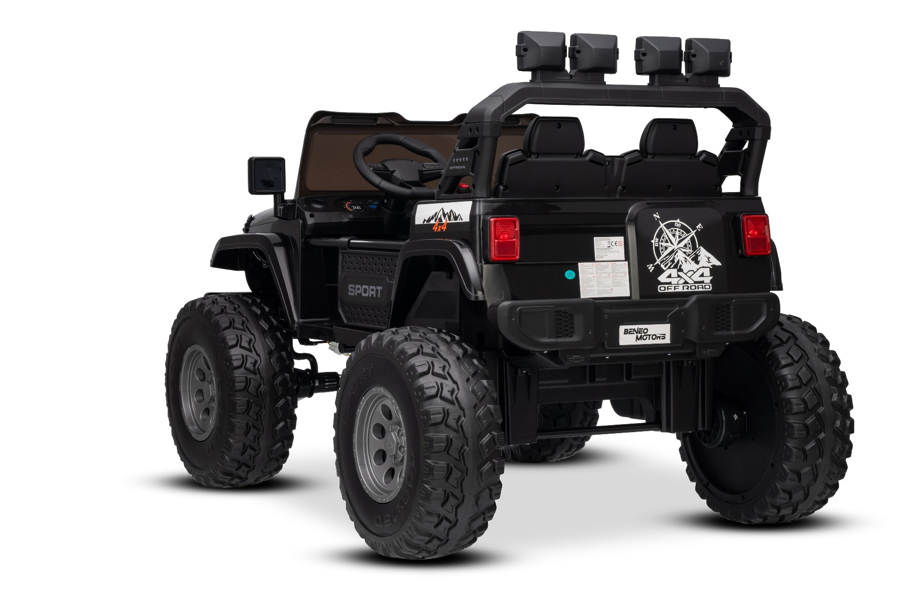 Maşinuţa electrica copii OFFRIDE 4x4² cu două locuri, 24V, negru, player MP3 cu intrare USB/AUX, transmisie 4x4, baterie litiu, roți EVA cu suspensie, telecomandă, lumini LED - imagine 9
