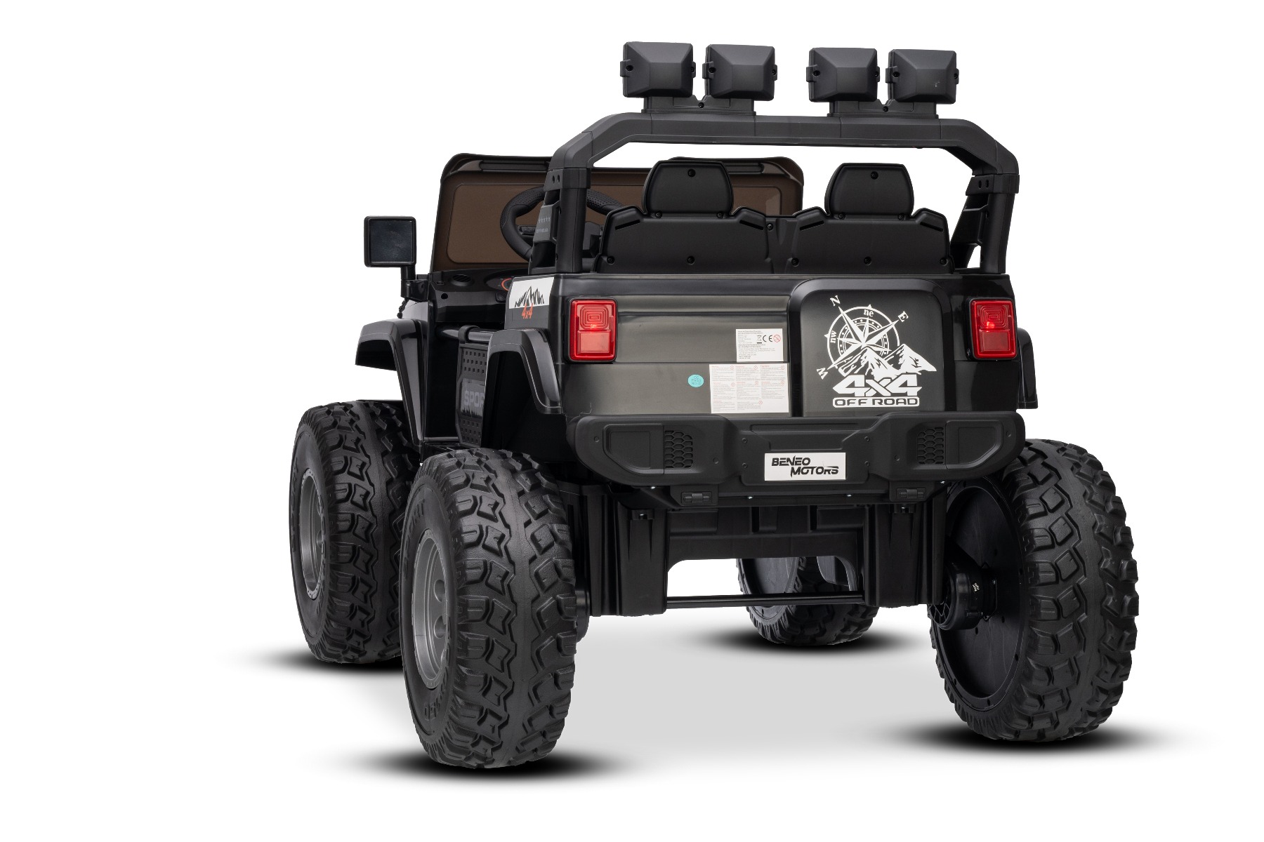 Maşinuţa electrica copii OFFRIDE 4x4² cu două locuri, 24V, negru, player MP3 cu intrare USB/AUX, transmisie 4x4, baterie litiu, roți EVA cu suspensie, telecomandă, lumini LED - imagine 10