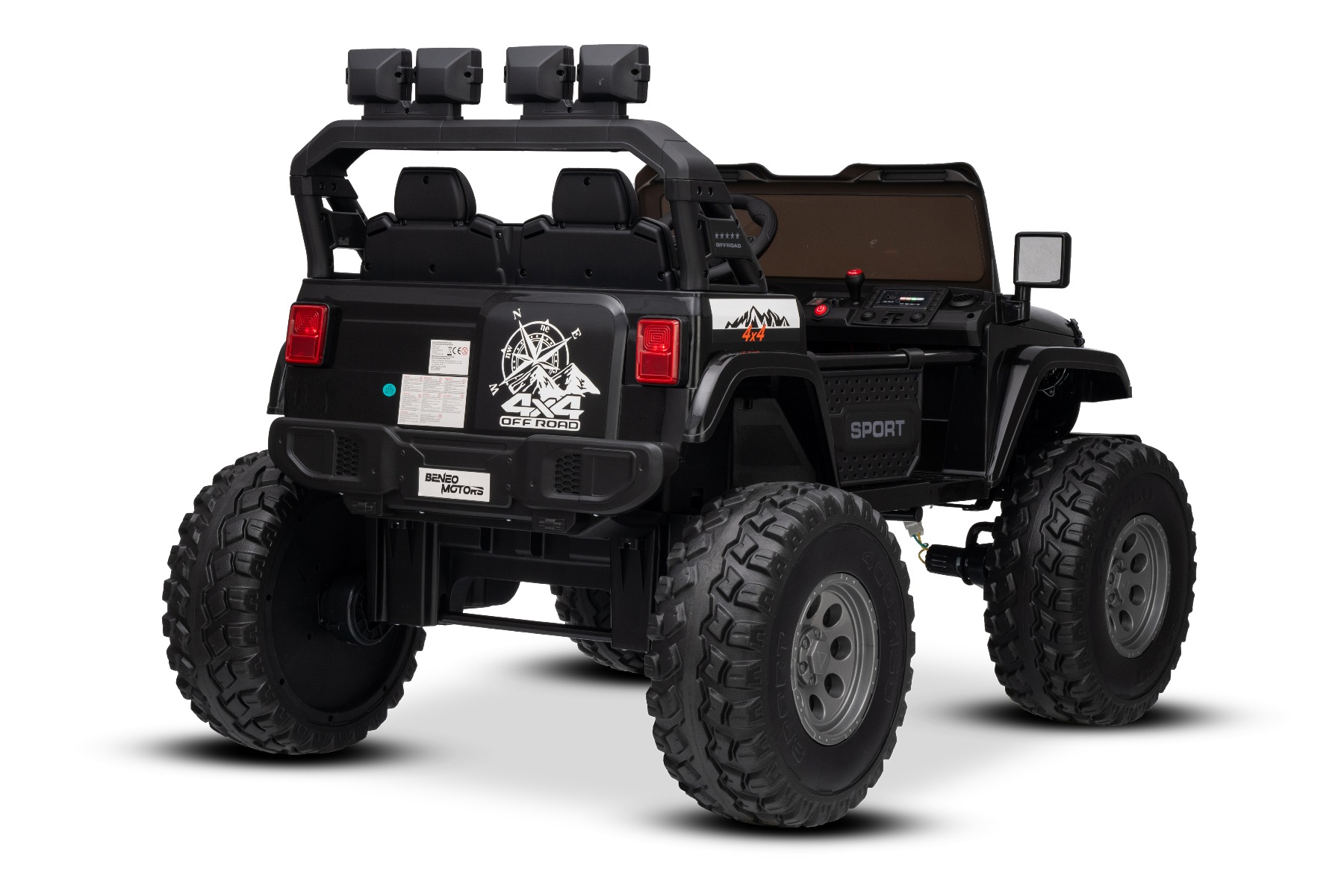 Maşinuţa electrica copii OFFRIDE 4x4² cu două locuri, 24V, negru, player MP3 cu intrare USB/AUX, transmisie 4x4, baterie litiu, roți EVA cu suspensie, telecomandă, lumini LED - imagine 13