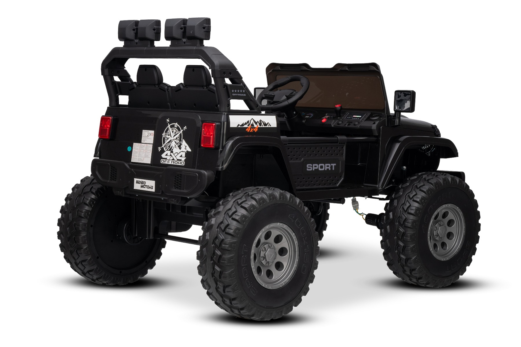 Maşinuţa electrica copii OFFRIDE 4x4² cu două locuri, 24V, negru, player MP3 cu intrare USB/AUX, transmisie 4x4, baterie litiu, roți EVA cu suspensie, telecomandă, lumini LED - imagine 14