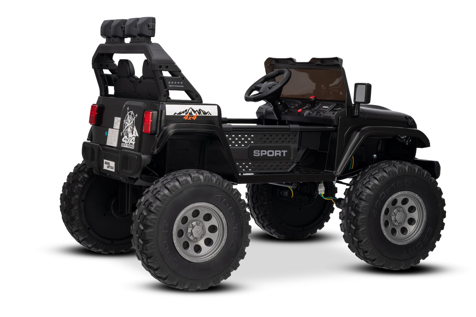 Maşinuţa electrica copii OFFRIDE 4x4² cu două locuri, 24V, negru, player MP3 cu intrare USB/AUX, transmisie 4x4, baterie litiu, roți EVA cu suspensie, telecomandă, lumini LED - imagine 15
