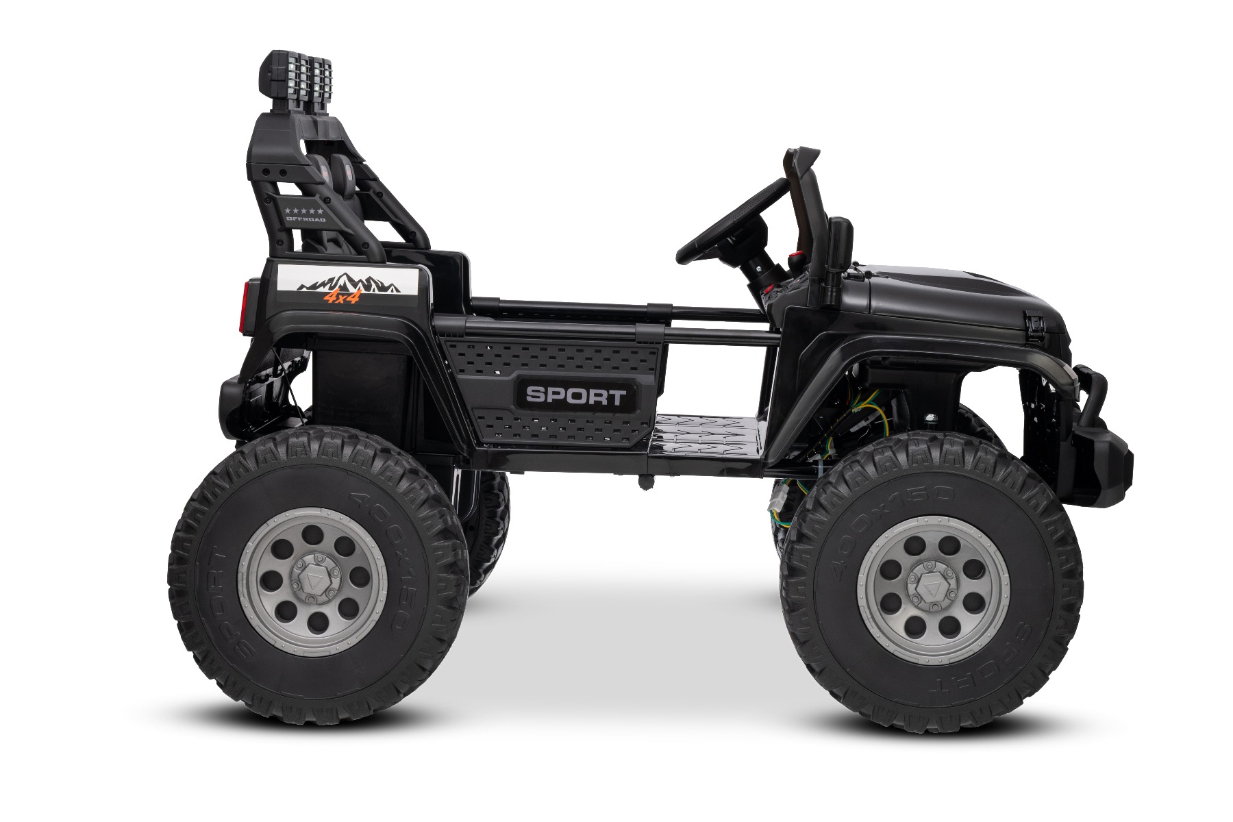 Maşinuţa electrica copii OFFRIDE 4x4² cu două locuri, 24V, negru, player MP3 cu intrare USB/AUX, transmisie 4x4, baterie litiu, roți EVA cu suspensie, telecomandă, lumini LED - imagine 17