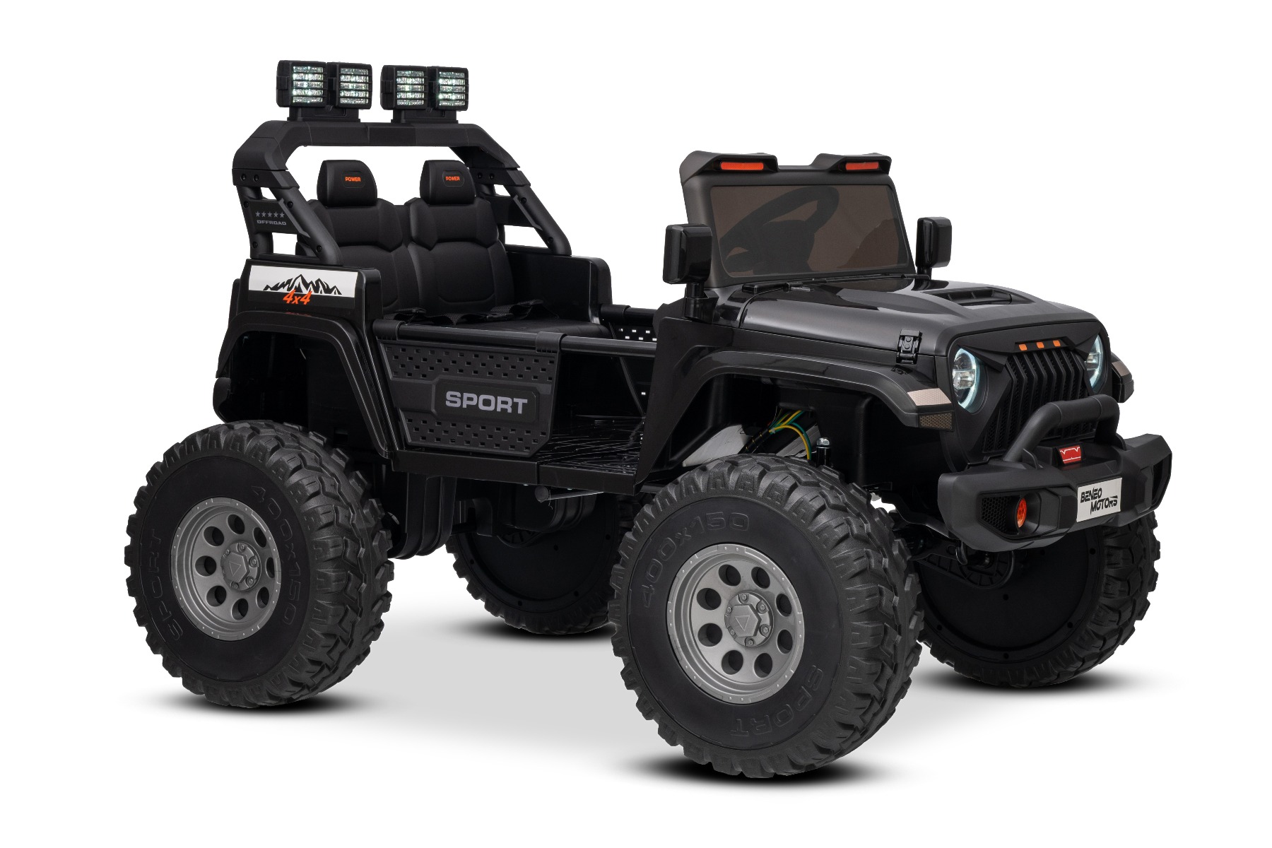 Maşinuţa electrica copii OFFRIDE 4x4² cu două locuri, 24V, negru, player MP3 cu intrare USB/AUX, transmisie 4x4, baterie litiu, roți EVA cu suspensie, telecomandă, lumini LED - imagine 19
