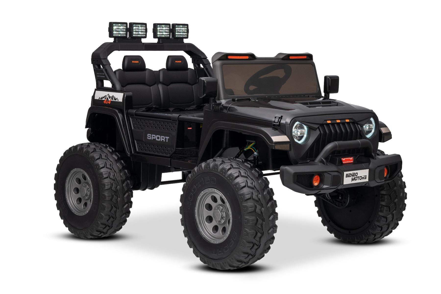 Maşinuţa electrica copii OFFRIDE 4x4² cu două locuri, 24V, negru, player MP3 cu intrare USB/AUX, transmisie 4x4, baterie litiu, roți EVA cu suspensie, telecomandă, lumini LED - imagine 20