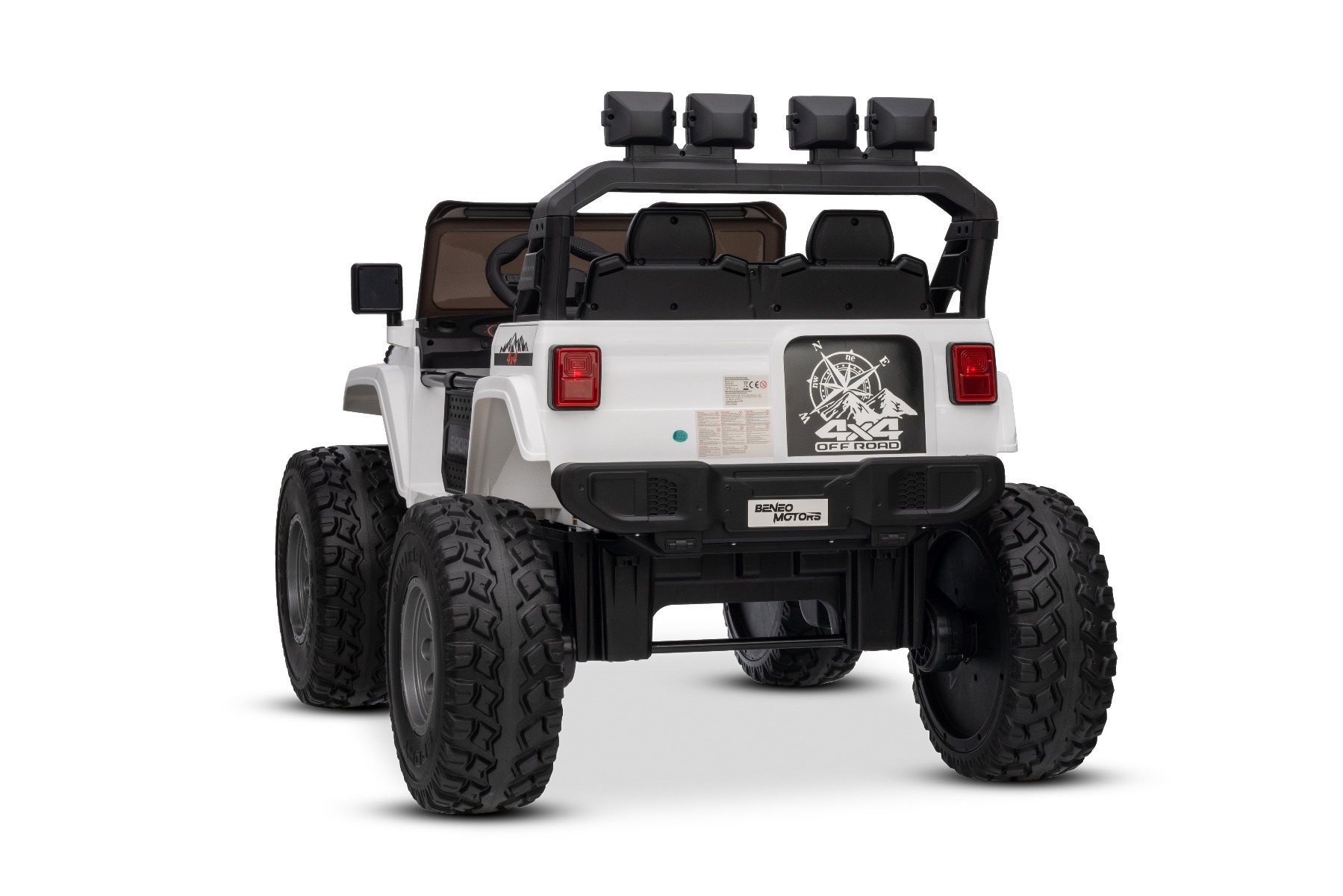 Maşinuţa electrica copii OFFRIDE 4x4² cu două locuri, 24V, alb, player MP3 cu intrare USB/AUX, transmisie 4x4, baterie litiu, roți EVA cu suspensie, telecomandă, lumini LED - imagine 11