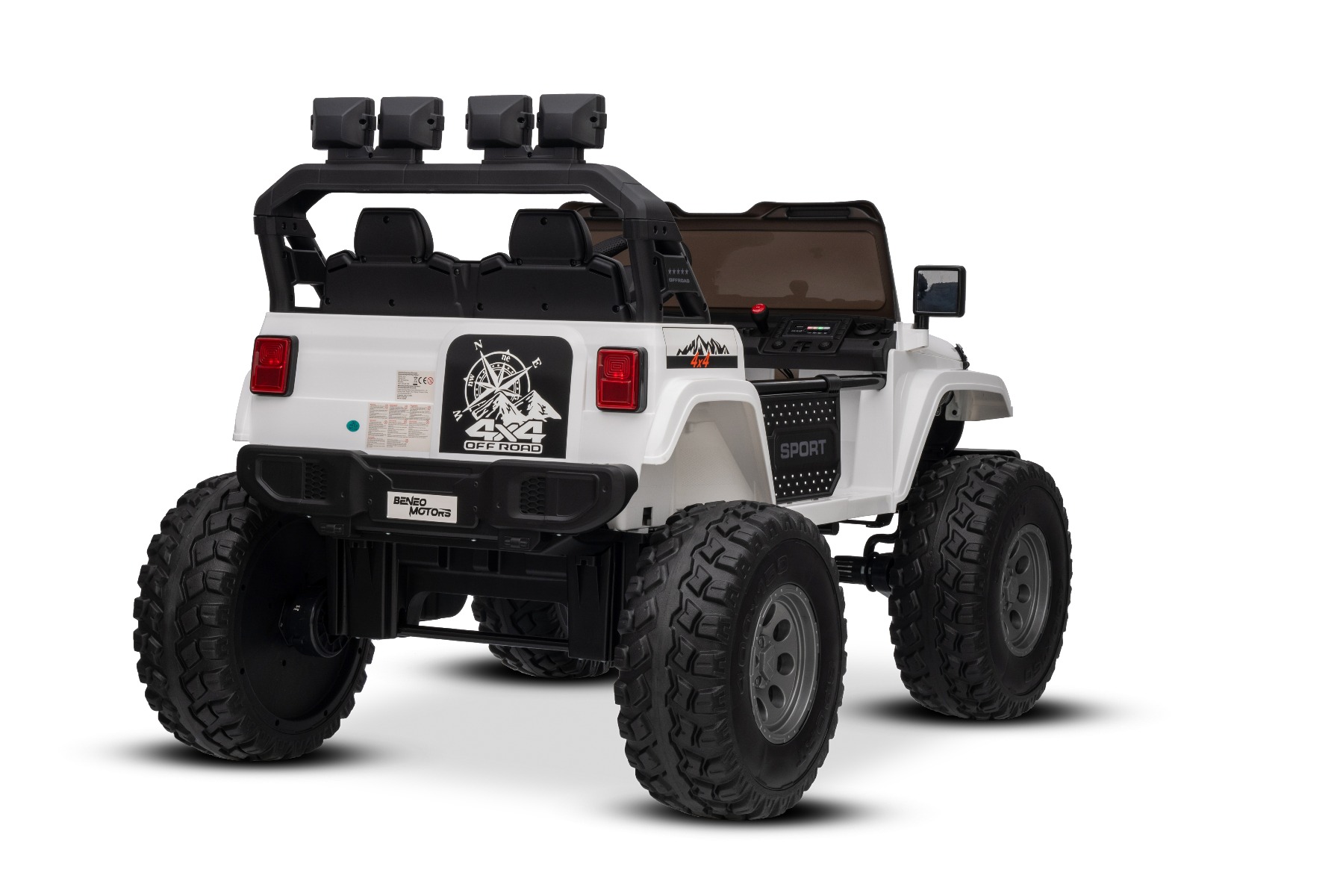 Maşinuţa electrica copii OFFRIDE 4x4² cu două locuri, 24V, alb, player MP3 cu intrare USB/AUX, transmisie 4x4, baterie litiu, roți EVA cu suspensie, telecomandă, lumini LED - imagine 14