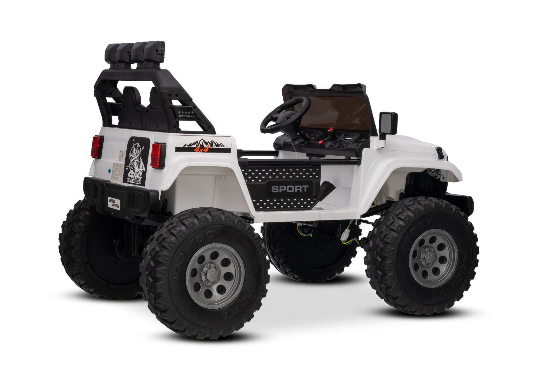 Maşinuţa electrica copii OFFRIDE 4x4² cu două locuri, 24V, alb, player MP3 cu intrare USB/AUX, transmisie 4x4, baterie litiu, roți EVA cu suspensie, telecomandă, lumini LED - imagine 16
