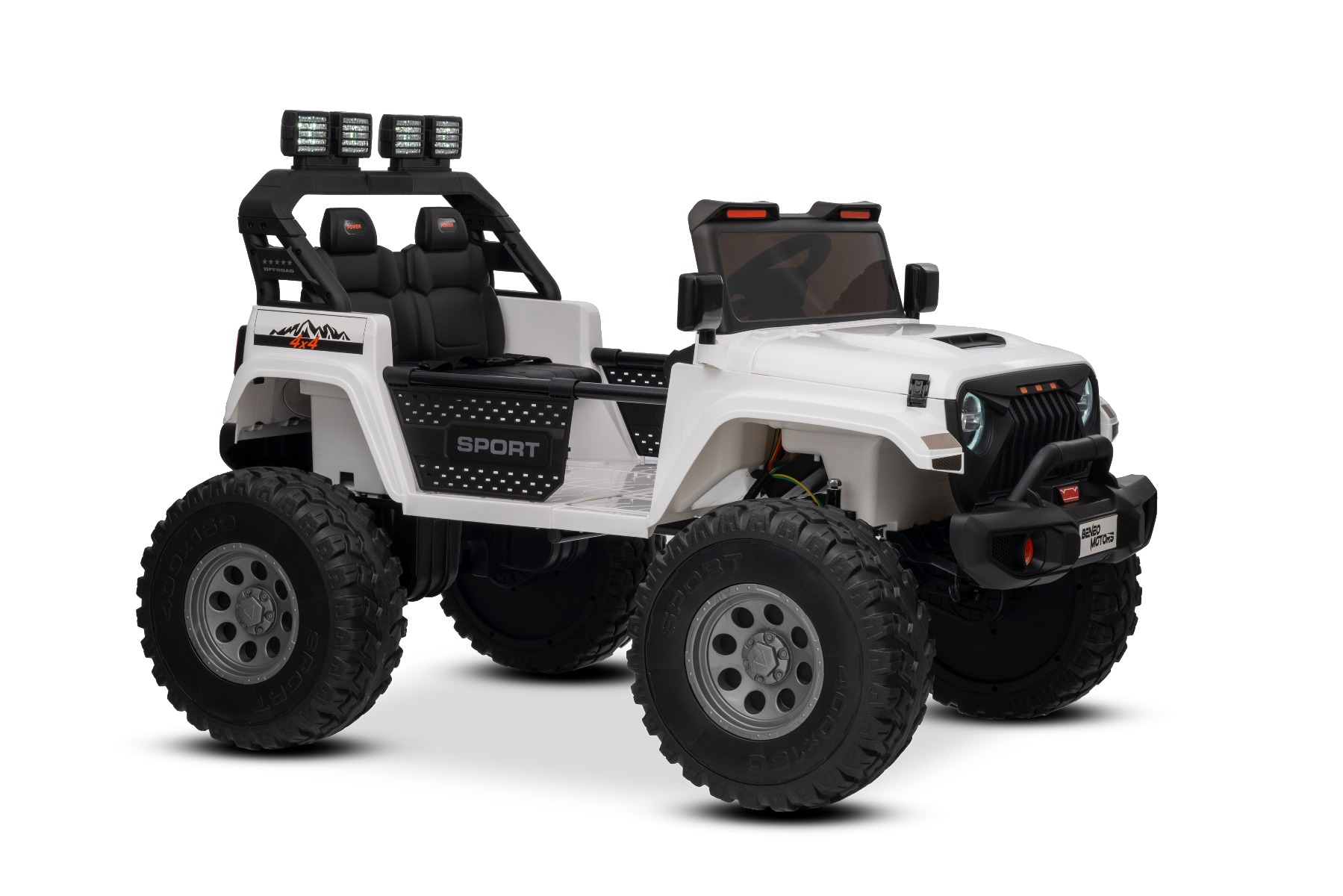 Maşinuţa electrica copii OFFRIDE 4x4² cu două locuri, 24V, alb, player MP3 cu intrare USB/AUX, transmisie 4x4, baterie litiu, roți EVA cu suspensie, telecomandă, lumini LED - imagine 20