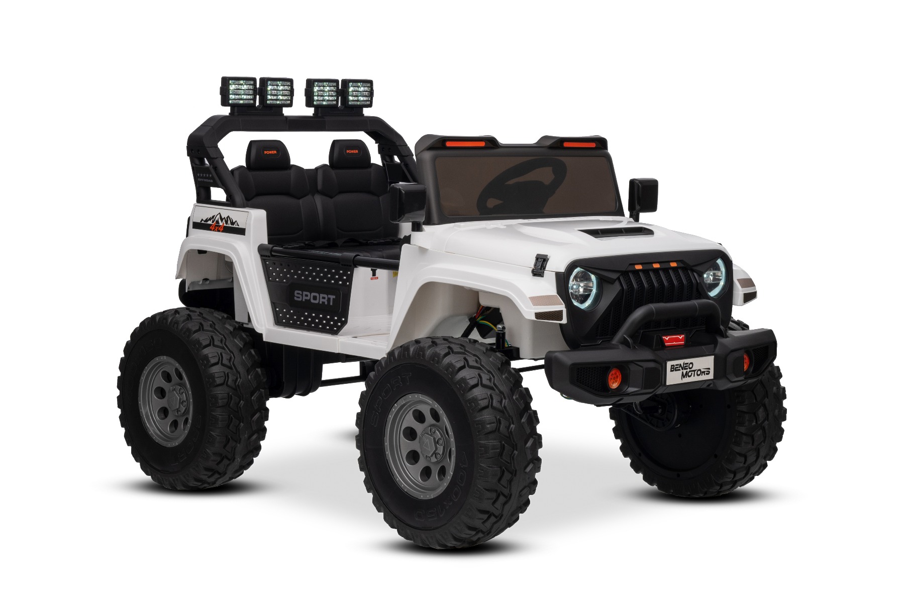 Maşinuţa electrica copii OFFRIDE 4x4² cu două locuri, 24V, alb, player MP3 cu intrare USB/AUX, transmisie 4x4, baterie litiu, roți EVA cu suspensie, telecomandă, lumini LED - imagine 21
