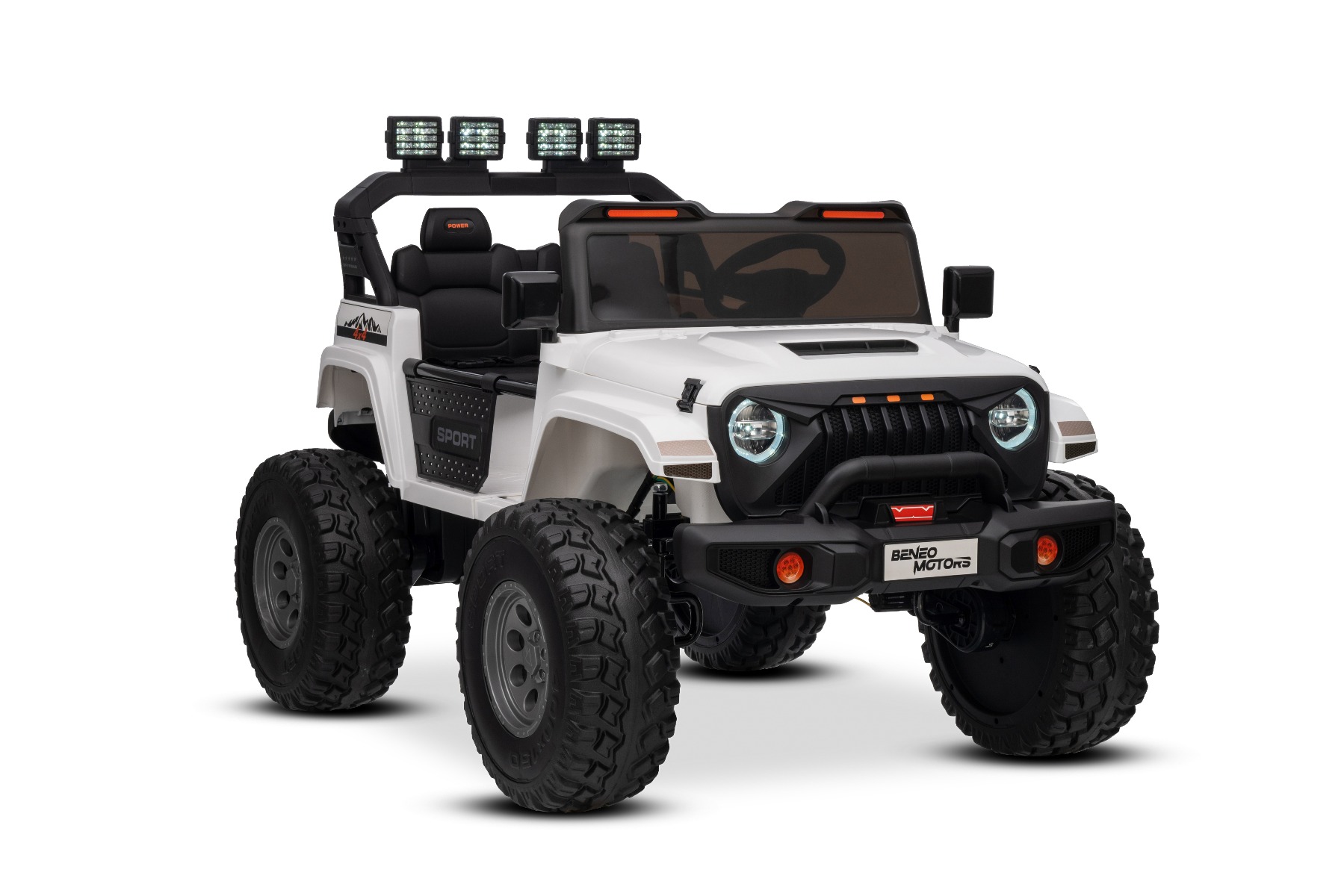 Maşinuţa electrica copii OFFRIDE 4x4² cu două locuri, 24V, alb, player MP3 cu intrare USB/AUX, transmisie 4x4, baterie litiu, roți EVA cu suspensie, telecomandă, lumini LED - imagine 22