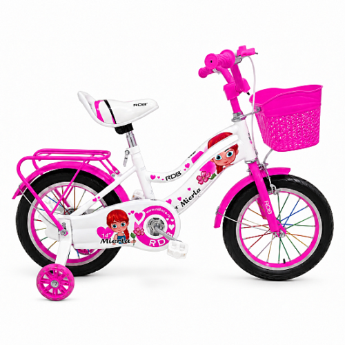 Bicicleta copii pentru fete RDB Mierla Fucsia, 14 inch