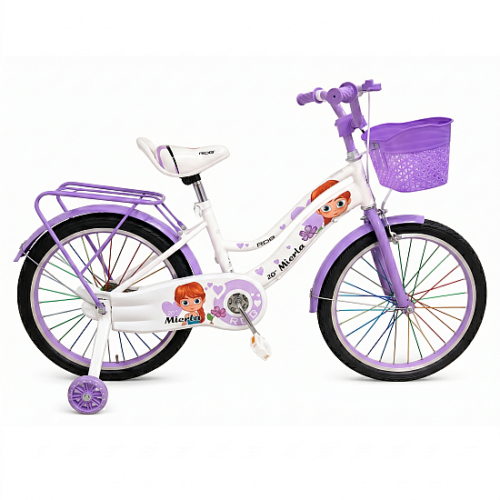 Bicicleta copii pentru fete RDB Mierla, 20 inch, mov