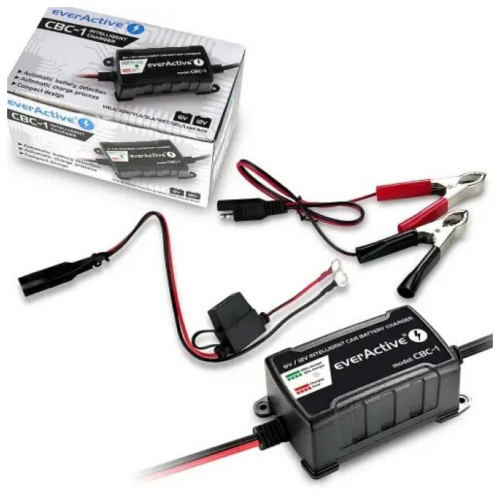 Incarcator inteligent 6V sau 12V 1Ah pt acumulatori si masinute electrice copii, everActive