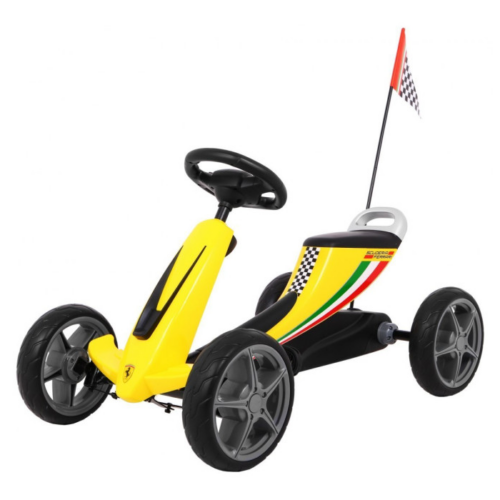 KART CU PEDALE PENTRU COPII FERRARI, Galben