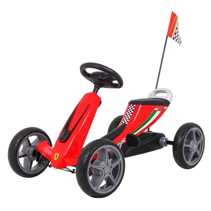 KART CU PEDALE PENTRU COPII FERRARI, Rosu