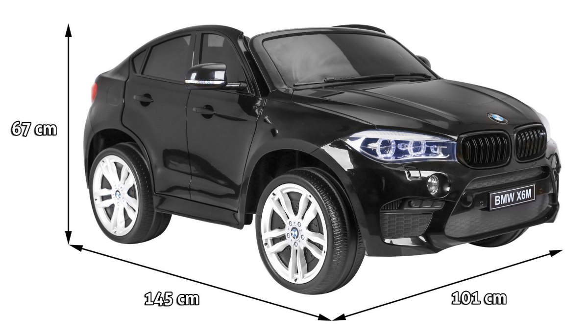 Masinuta electrica pentru copii BMW X6M (2168) XXL cu 2 locuri, Negru metalizat - imagine 2