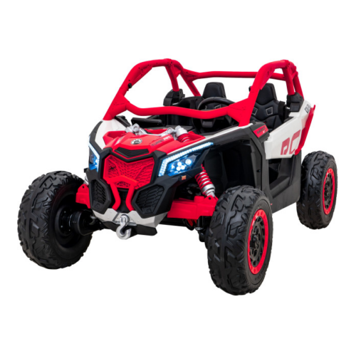 UTV electric pentru copii cu 2 locuri Can-Am Maverick Turbo RR 24V 800W 4×4 (CA001) Rosu
