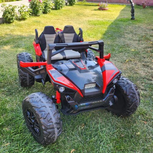 UTV electric pentru copii cu 2 locuri MONSTER TRUCK 4×4 24V 400W (SX2139) Rosu