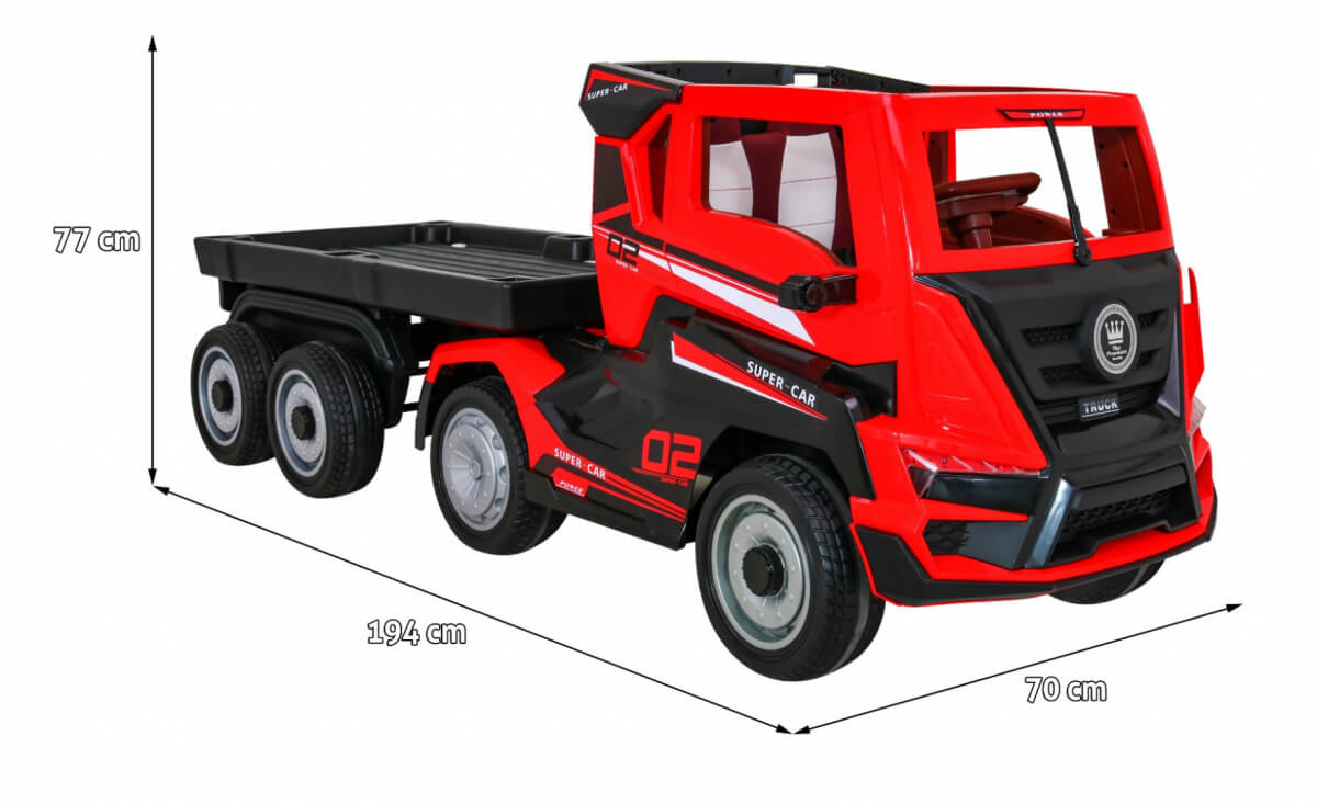 masinuta electrica pentru copii camion truck cu remorca 2020 rosu 2.jpg