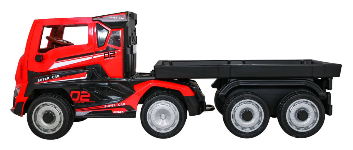masinuta electrica pentru copii camion truck cu remorca 2020 rosu 4.jpg