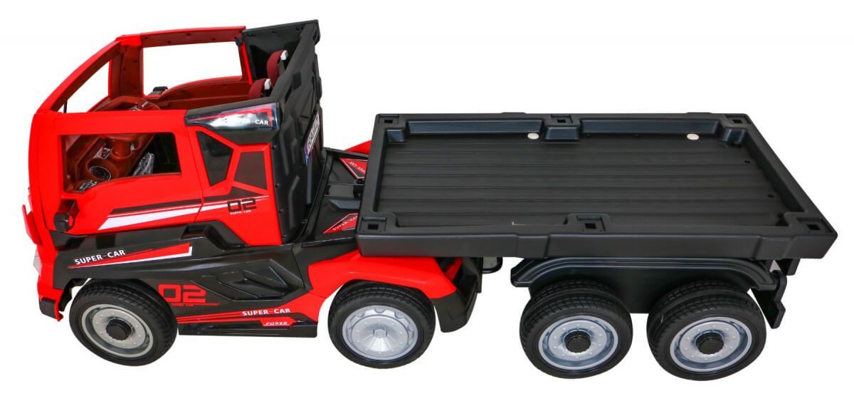 masinuta electrica pentru copii camion truck cu remorca 2020 rosu 5.jpg