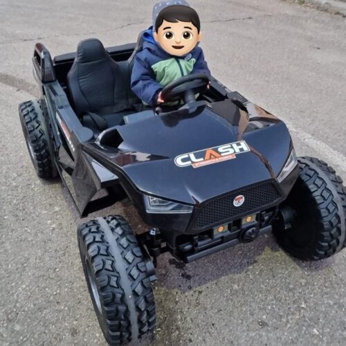 UTV electric pentru 2 copii Buggy XXL FAST EDITION cu viteza maxima 15km/h 500W 24V 4×4 (sx1928-fast) Negru