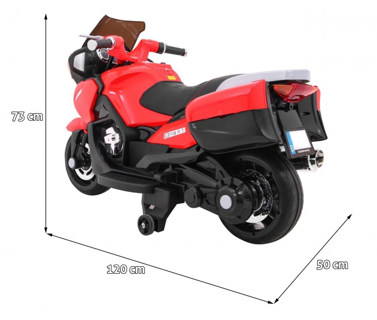 Motocicleta electrica pentru copii 12 volti (HZB-118) Rosu - imagine 2