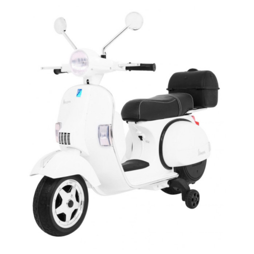 Motocicleta electrica pentru copii Scuter Vespa 12V 70W (PX150) Alb