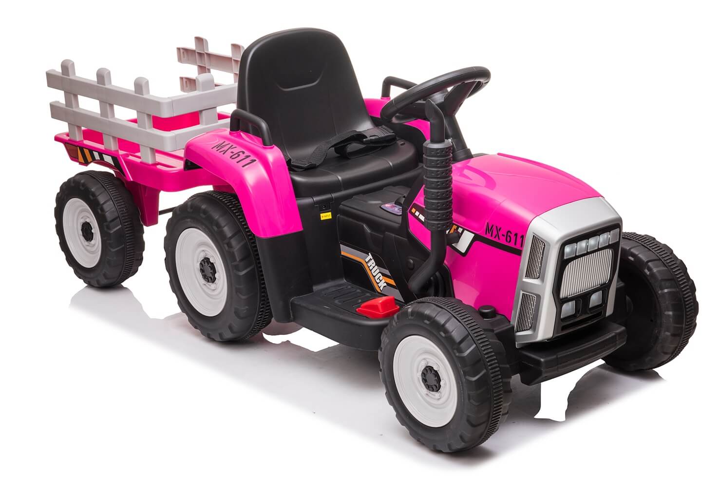 Tractor electric pentru copii cu remorca BLOW TRUCK, roti EVA (MX-611) Roz - imagine 8