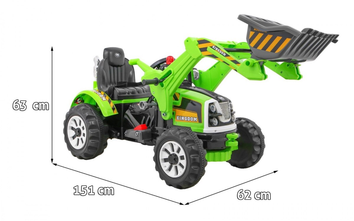 Tractor electric pentru copii cu cupa (328) Verde - imagine 2