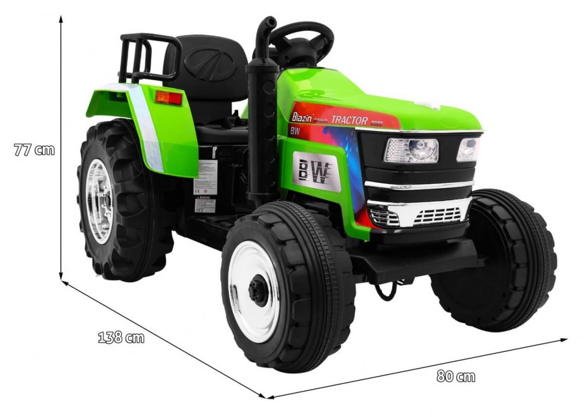Tractor electric pentru copii cu roti mare BLAZIN (2788) Verde - imagine 2