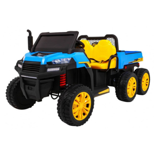 Masinuta electrica „Tractor tip ferma” 4×4 cu remorca, doua scaune ( A730) Albastru