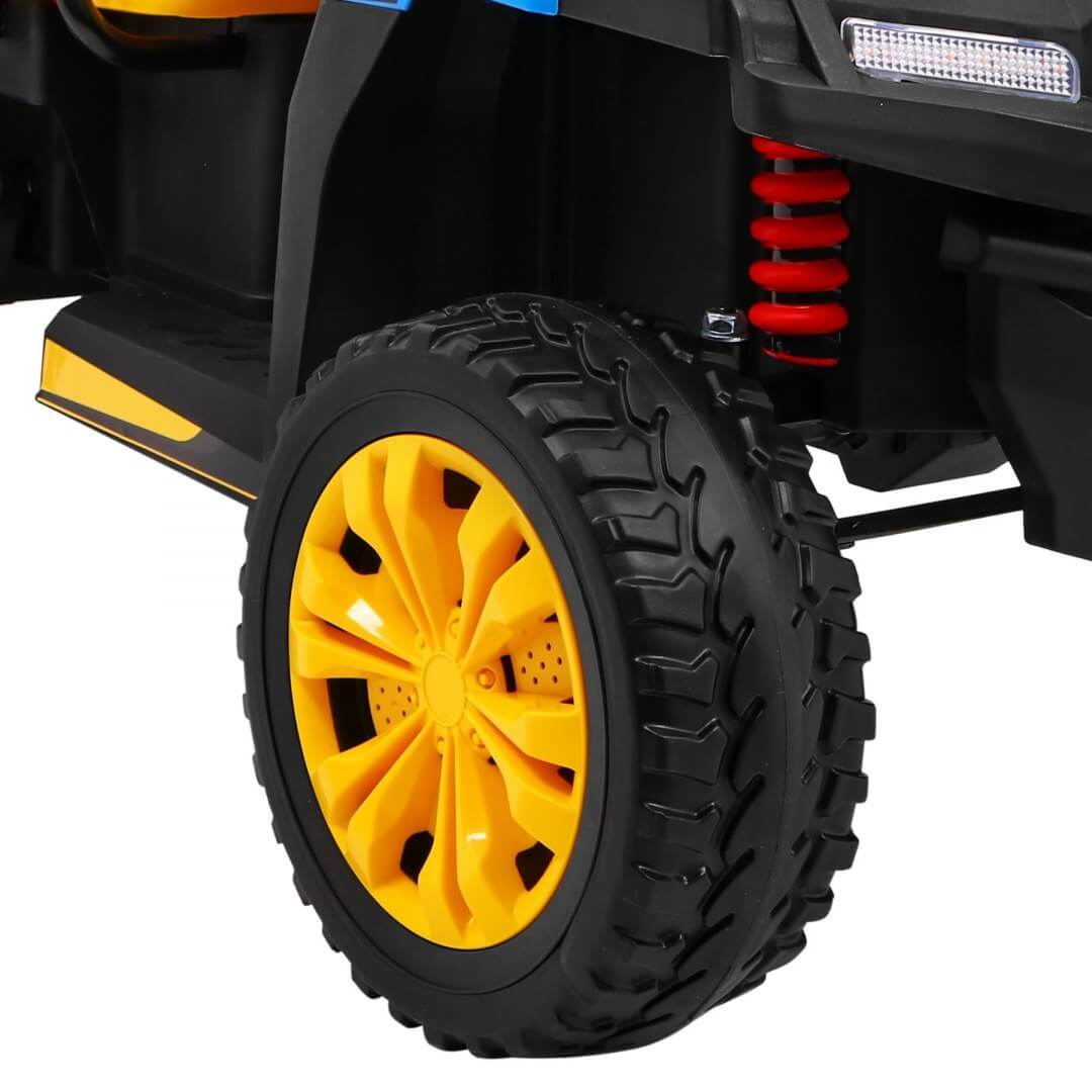 Masinuta electrica "Tractor tip ferma" 4x4 cu remorca, doua scaune ( A730) Albastru - imagine 14