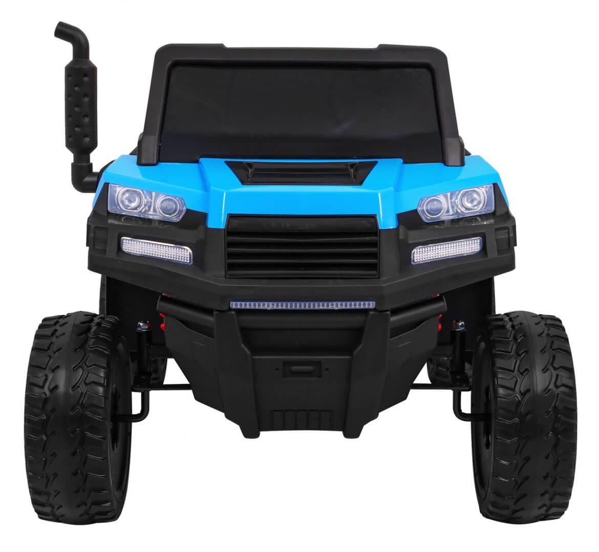 Masinuta electrica "Tractor tip ferma" 4x4 cu remorca, doua scaune ( A730) Albastru - imagine 11