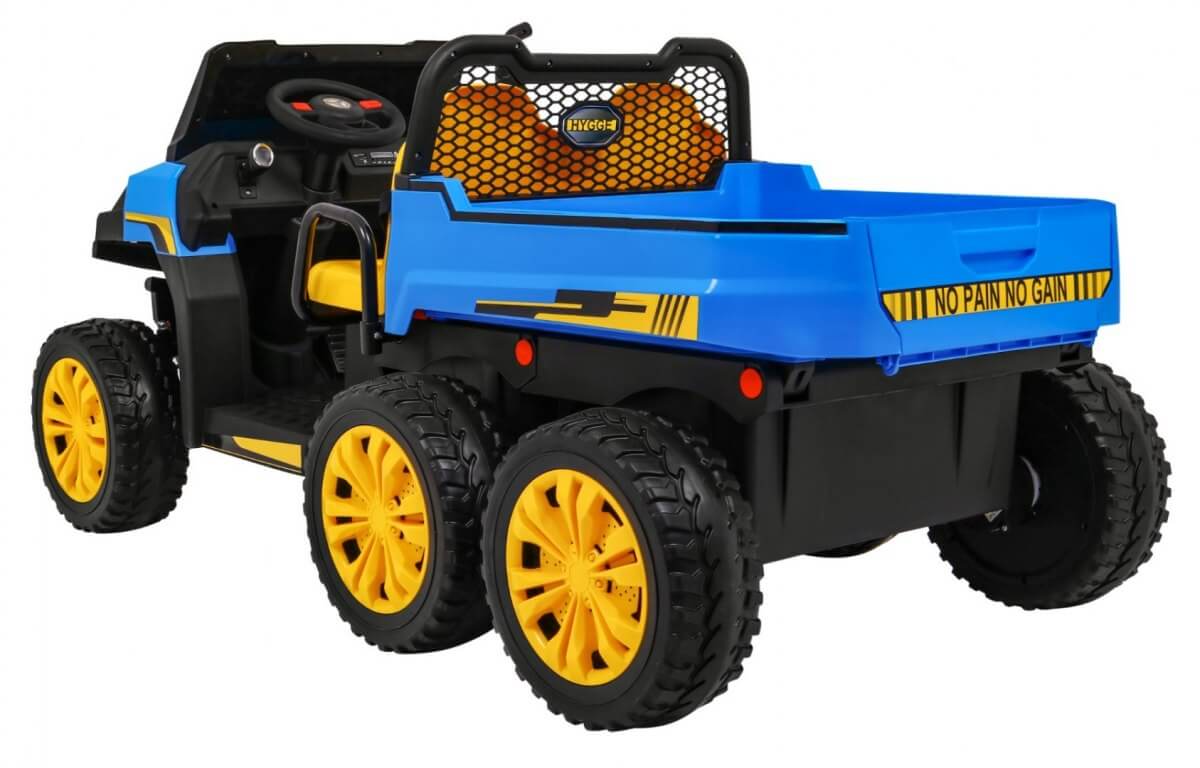 Masinuta electrica "Tractor tip ferma" 4x4 cu remorca, doua scaune ( A730) Albastru - imagine 9
