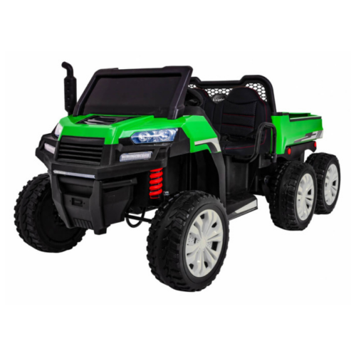 Masinuta electrica „Tractor tip ferma” 4×4 LUX cu remorca ( A730) Verde